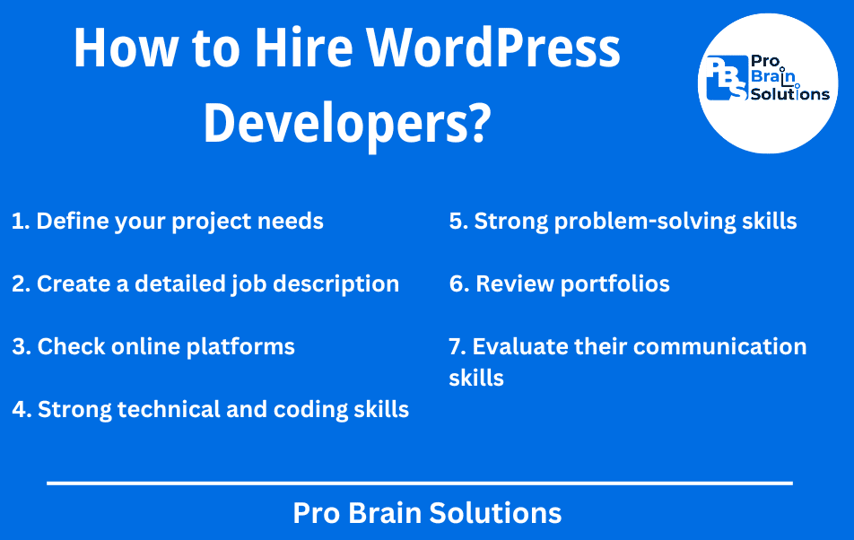 How to Hire WordPress Developers - Pro Brain Solutions